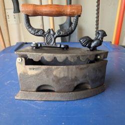 Wood Handle Cast Iron! Antique Pretty 