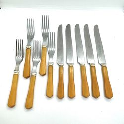 Antique Chrome Bakelite Utensil Set