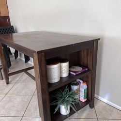 Wood Table And Stools 