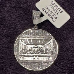  Solid 925 Silver Moissanite Last Super Pendant 