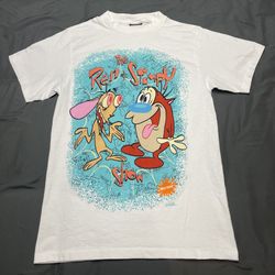 Men’s Vintage Nickelodeon Ren and Stimpy Show T-Shirt - Size Medium 