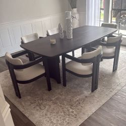 Modern Dining Room Set – Table + 6 Chairs 