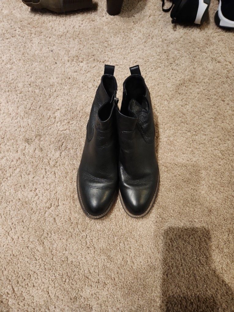 Leather black booties by Franco Sarto size 9