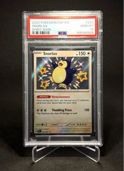 2024 Snorlax 202/091 SHINY RARE — Paldean Fates Holo: PSA 10