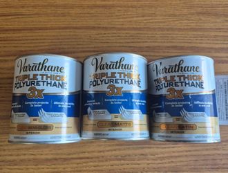 RUST-OLEUM  3-Pack of 1 qt Rust-Oleum 284472 Clear Varathane Triple Thick Polyurethane, Semi-Gloss , Matte , Satin