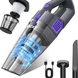 Brandnew Handheld Vacuum Cordless, 15000PA Strong Suction Hand Held Car Vacuum Cleaner Rechargeable, Portable Hand Vacuum with Multi-Nozzles & Washabl