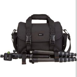 BRAND NEW IN BOX Amazon Basics Large DSLR Gadget Bag, Black with Gray Interior, Solid 