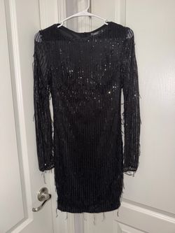 Short black sparkly tight dress