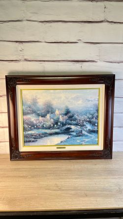 Thomas Kinkade Lamplight Village Lane IV Lithograph Signed COA Art