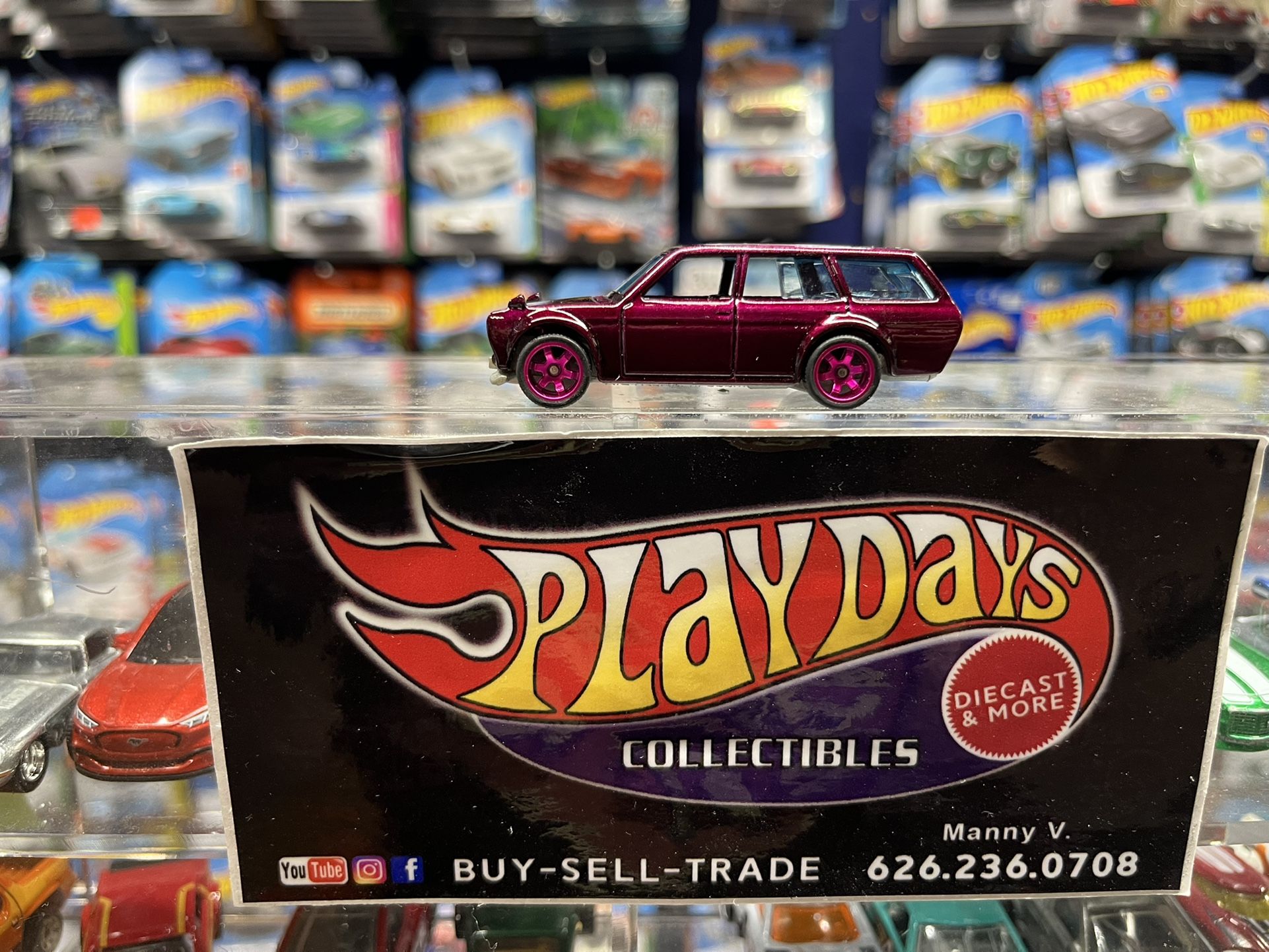 Custom Painted Hotwheels Datsun 510 Wagon 1:64 Scale Diecast with