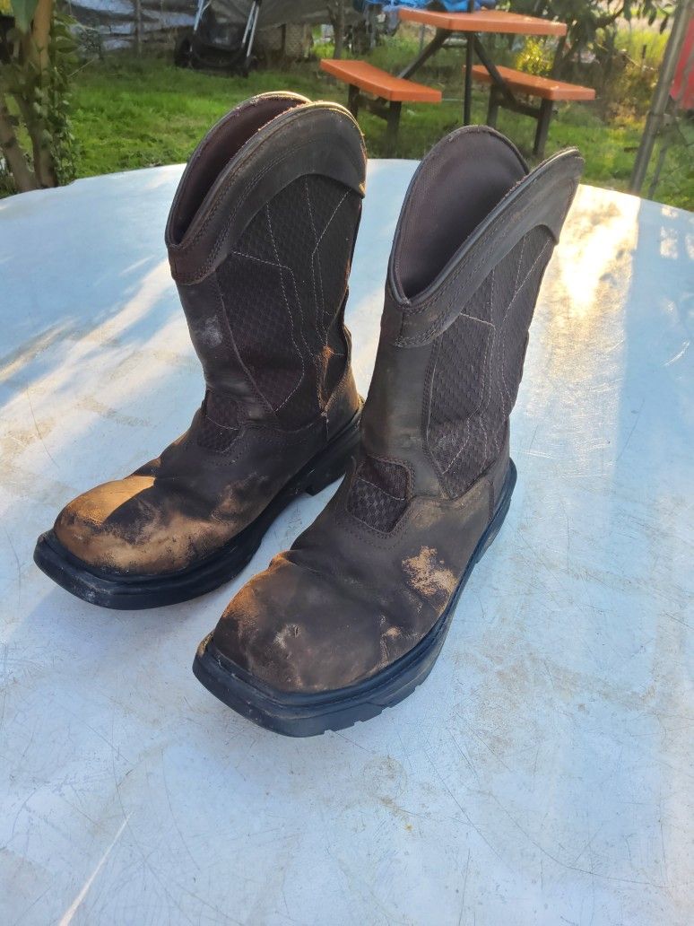 Mens Steel Toe Work Boots Size 10.5