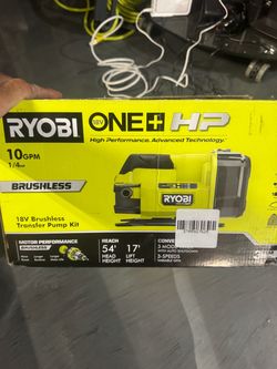 RYOBI ONE+ HP 18V 1/4 hp Cordless Battery Powered Iranster Pump with 2.0 Ah Battery and Charger