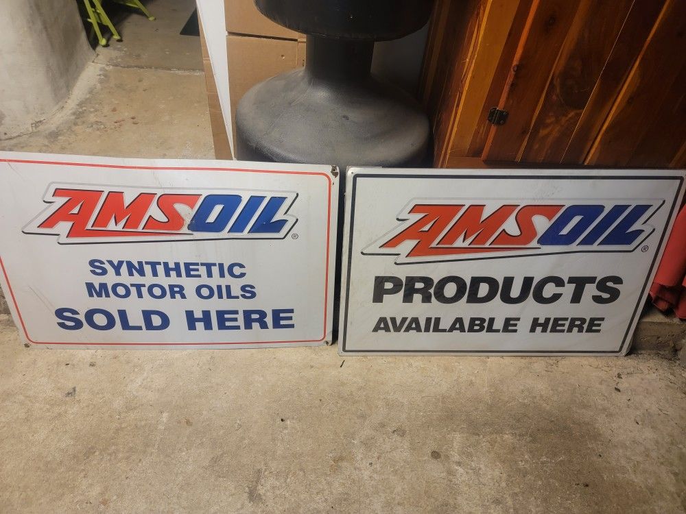 Amsoil Metal Signs Pair