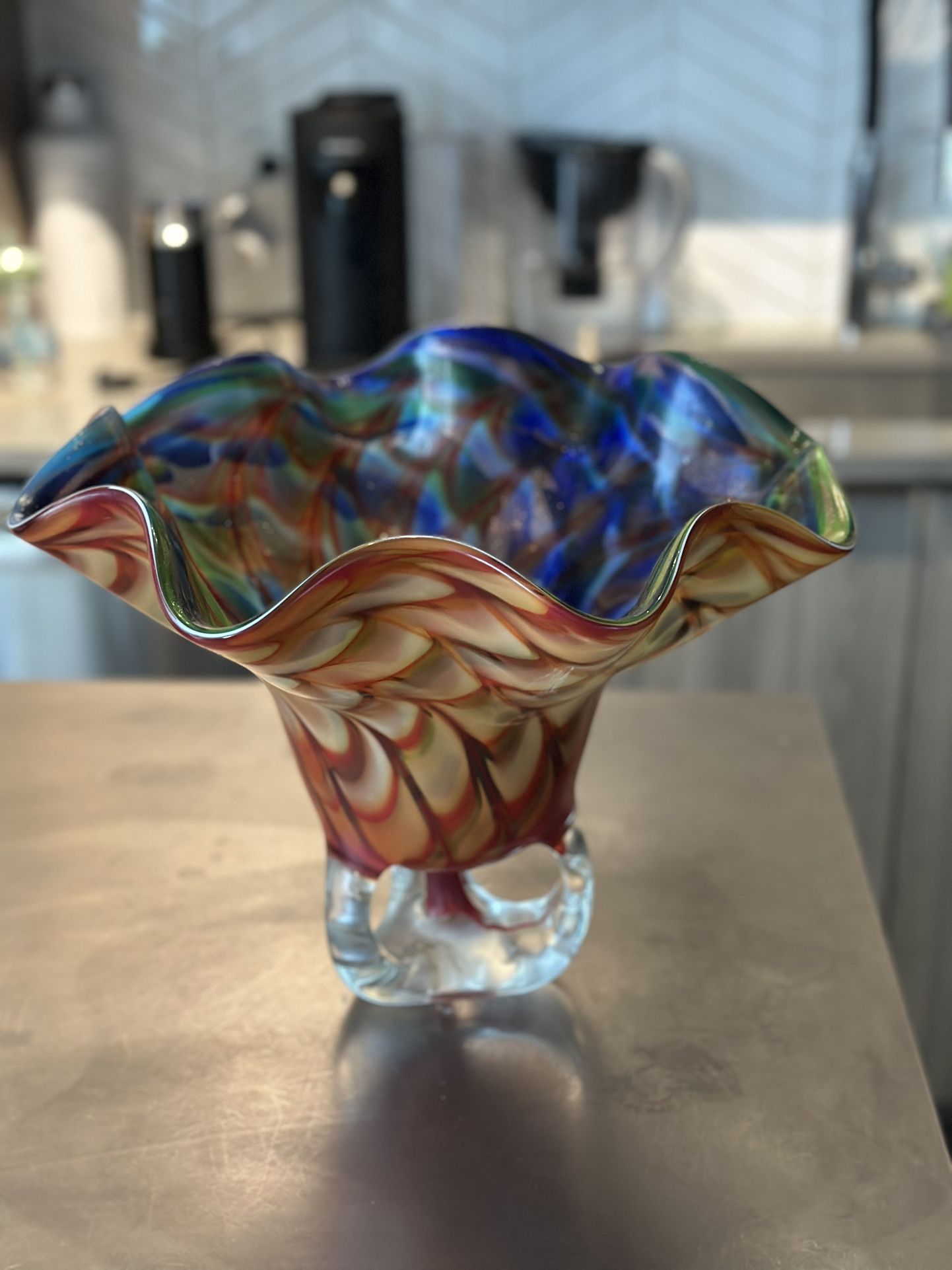 Multicolor Handmade Glass Table Base