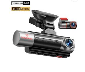Brand New TERUNSOUL D018 Dash Cam 4K+4k+1080P 3-Channel with 128 GB SD Card