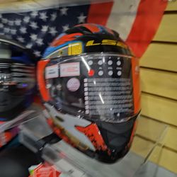 LS2 Full-Face Motorcycle Helmet . LS2 Ninja size large DOT ECE approved