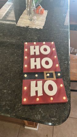 Santa Christmas wooden display with lights