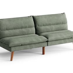 71” Corduroy Fabric Futon Couch 