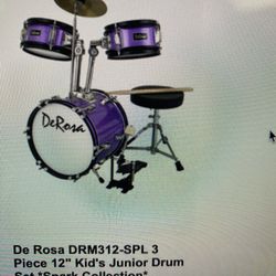 New De Rosa 12 Inch Small Kids Children’s Drum Set Bateria 