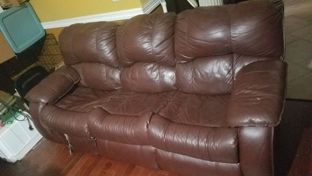 Sleeper sofa And Love Seat Recliner Both Brown