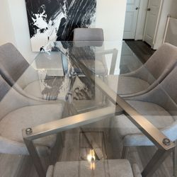 Glass Dining Table (Chairs Excluded)