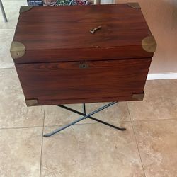 Mid 20th Century Campaign Style Portable Writing Desk on Stand