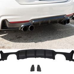 Fits 14-20 F32 BMW 435i 440i xDrive MP Style Rear Bumper Diffuser Quad Outlet