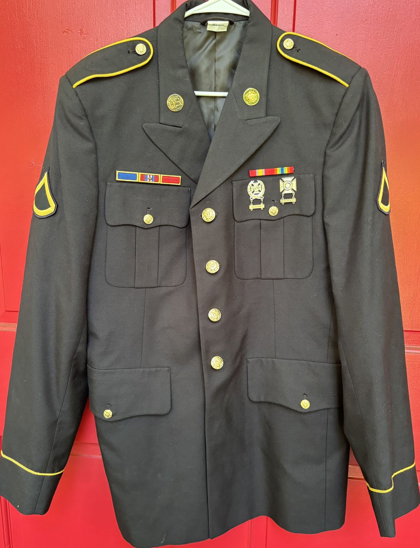 US Army Service Uniform ASU Dress Blue 450 Coat Jacket Military Enlisted, size 41 XL ATH