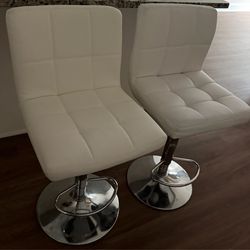 MOVING SALE: High-End Furniture (2 White bar stools)