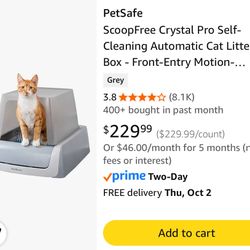 Scoop Free, Crystal Pro Self Cleaning Automatic Litter Front Entry