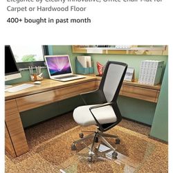 Premium Tempered Glass Chair Mat with Exclusive Beveled Edge | 36 x 46 Inch | The Ultimate in Office Elegance by Clearly Innovative, Office Chair Mat 