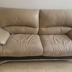 Love Seat,  Single Couch And Glass Coffee Table. Great Condition