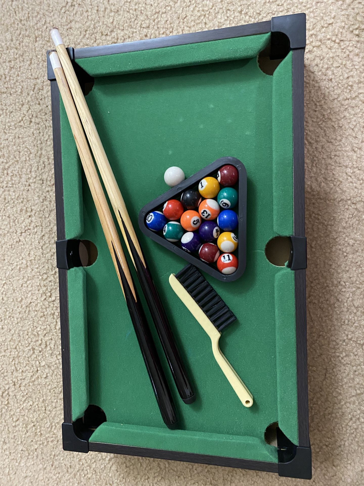 Mini Pool Table Set with Mini Pool Balls and Sticks