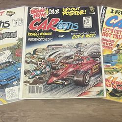 Vintage CARtoons Magazine Lot Of 3
