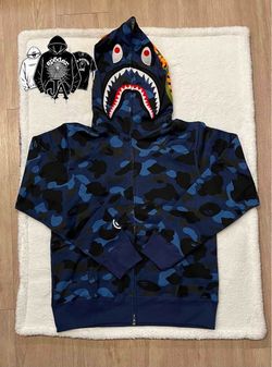 Navy Blue Bathing Ape full zipup hoodie