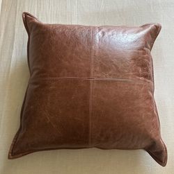 Leather accent pillow (23 x 23)