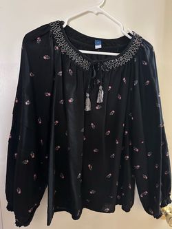 New -Old Navy Women’s Blouse-Blk/floral medium
