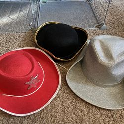 3 Costume Hats Cowboy And Pirate