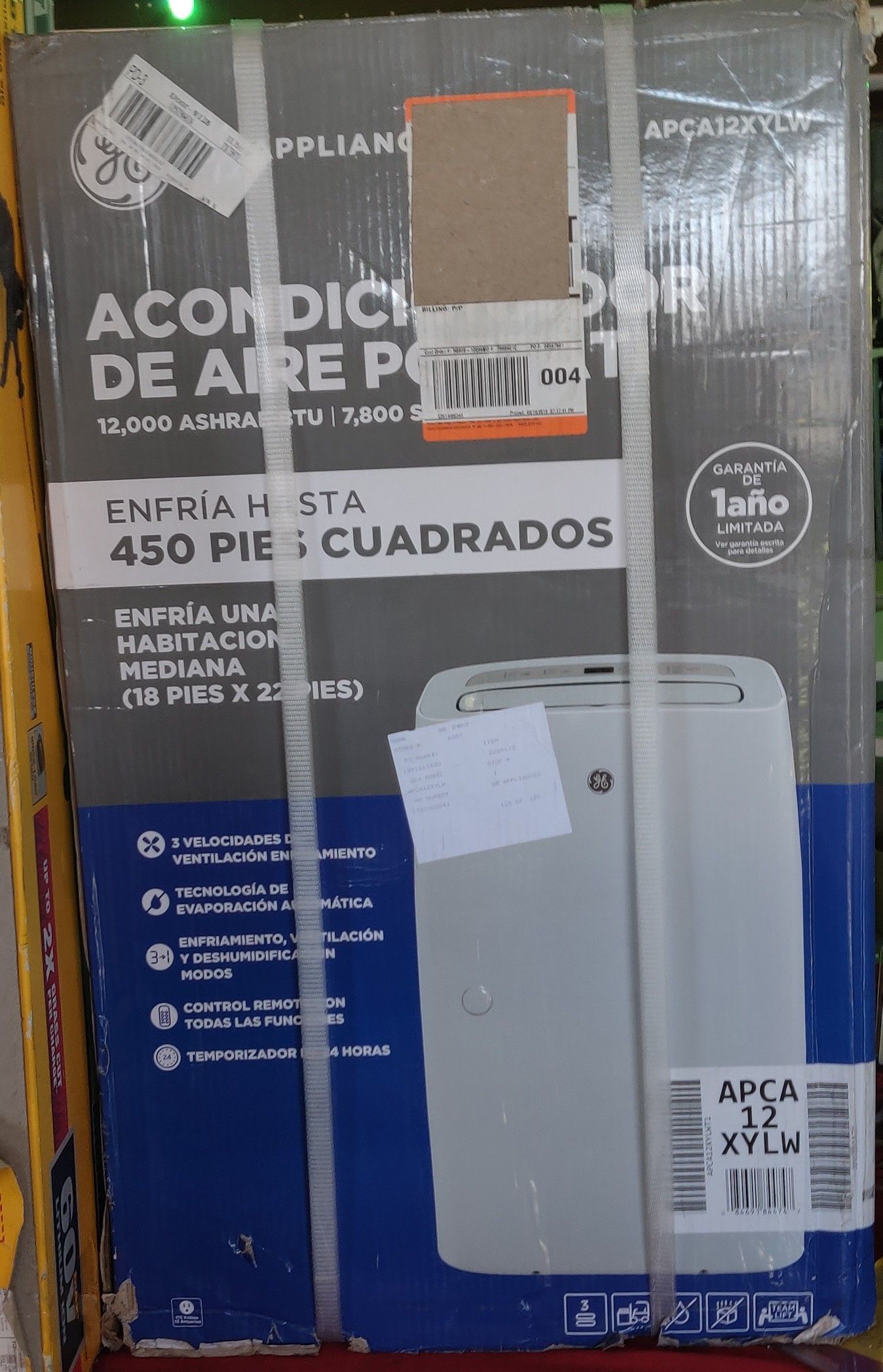 GE 12,000 BTU (7,800 BTU, DOE) Portable Air Conditioner with Dehumidifier