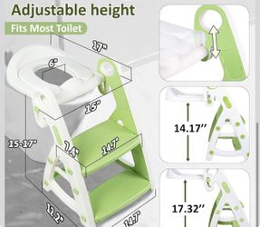 2-in-1 Potty Training Seat with Step Stool Green New 