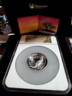 2016P 5 oz Australia Kangaroo- High Relief/ First Day Of Issue PF 70 Ultra Cameo