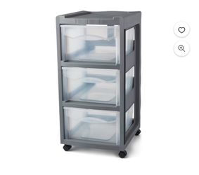 3-Drawer Plastic Rolling Storage Cart