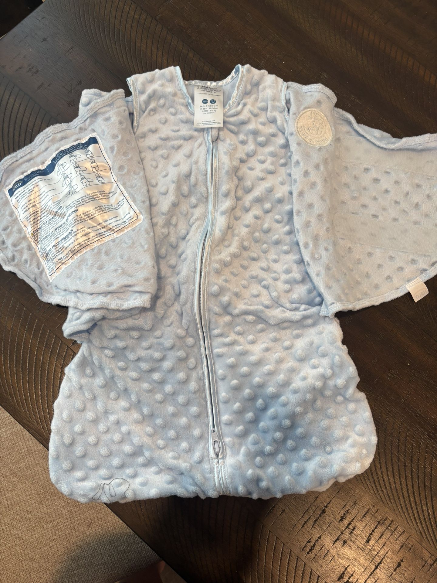 Halo Sleep Sack Swaddle Blue Microfleece 