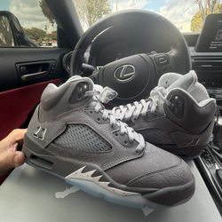 Retro 5 Wolf Grey Size 9