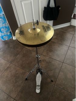Hihat stand with cymbals