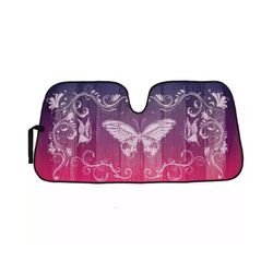 Purple Butterfly Auto Car Sun Shade Front Windshield Window UV Protection Truck