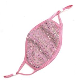 Light Pink Bling Rhinestone Face Mask 