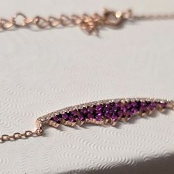 Gold-pl. Round 2.25ct Ruby & Topaz Crown Necklace