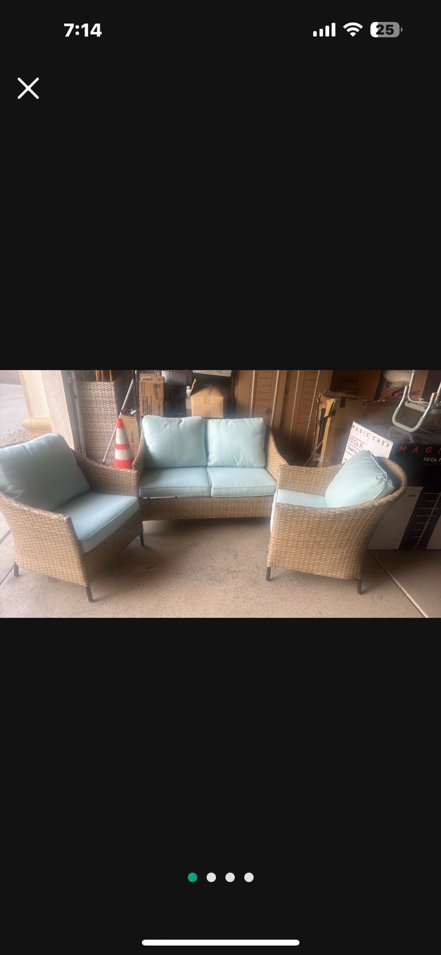 Three piece Hampton Bay patio furniture