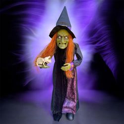 PAC Halloween Animated Witch with Frog Animated Greeter